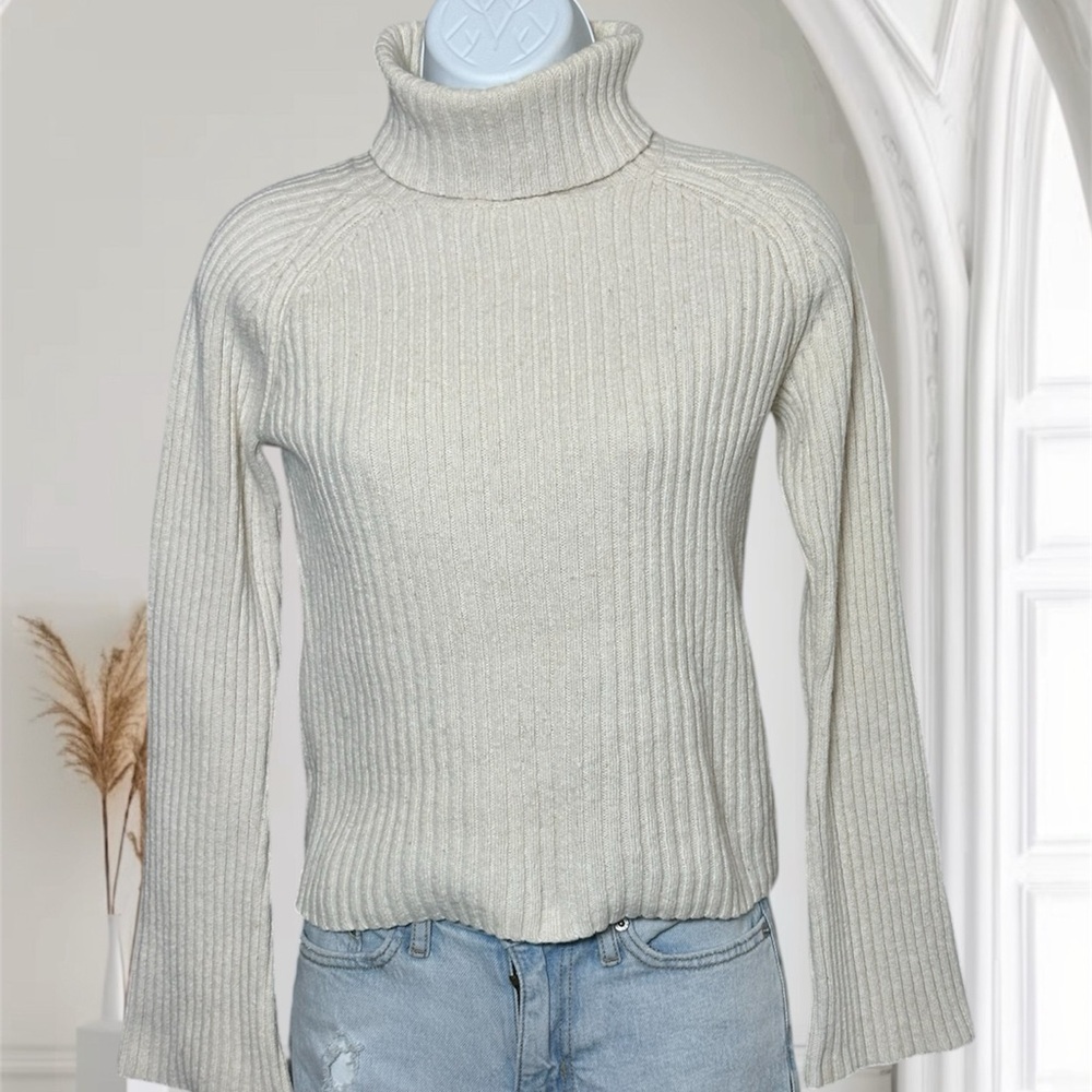 Abercrombie&Fitch Medium Wool Blend Ribbed Soft Cozy Knit Winter Turtleneck